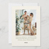 Cartes Pour Fêtes Annuelles Fête Noël Boho Beige Bow Ribbon 2 Photo (Dos)