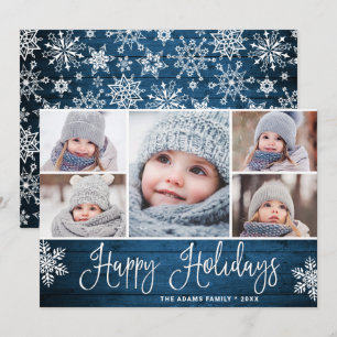 Cartes Pour Fêtes Annuelles Fête Noël Holly Berry Rustic 5 PHOTO