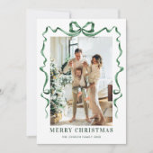 Cartes Pour Fêtes Annuelles Fête Noël Sage Green Bow Ribbon 2 Photo (Devant)