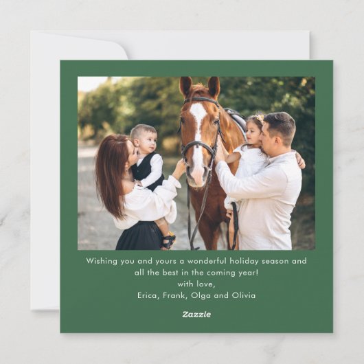 Cartes Pour Fêtes Annuelles Fête Noël Sage Green Bow Ribbon 2 Photo (Dos)