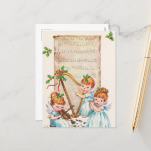 Cartes Pour Fêtes Annuelles fête rétro vintage Noël Angels