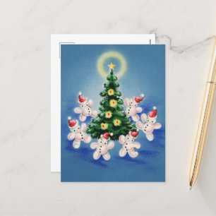 Cartes Pour Fêtes Annuelles fête rétro vintage Noël bonhomme de neige