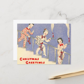 Cartes Pour Fêtes Annuelles fête rétro vintage Noël enfants