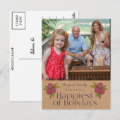 Cartes Pour Fêtes Annuelles Fêtes de Noël Berries rouges Xmas Photo (Devant / Derrière)