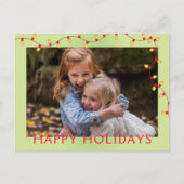 Cartes Pour Fêtes Annuelles Fêtes de Noël 🎄 Lime Cadre photo vert (Devant)