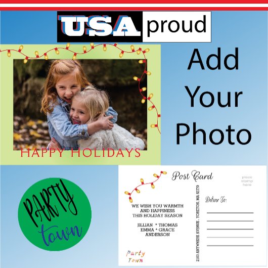 Cartes Pour Fêtes Annuelles Fêtes de Noël 🎄 Lime Cadre photo vert