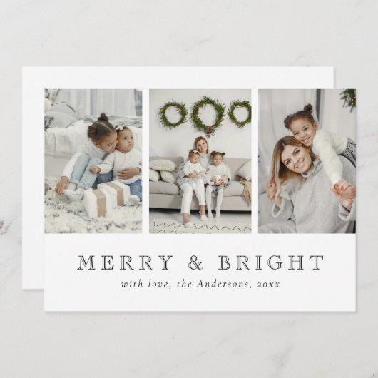 Cartes Pour Fêtes Annuelles Fêtes de Noël simples et lumineuses (Devant / Derrière)