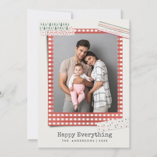 Cartes Pour Fêtes Annuelles Fêtes de scrapbooking | photo de cadre Gingham (Devant)