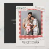 Cartes Pour Fêtes Annuelles Fêtes de scrapbooking | photo de cadre Gingham (Devant / Derrière)
