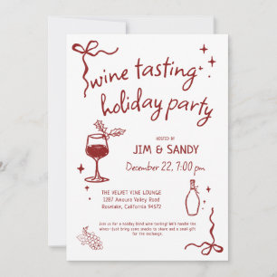 Cartes Pour Fêtes Annuelles Fêtes de vacances de dégustation de vin Noël fanta
