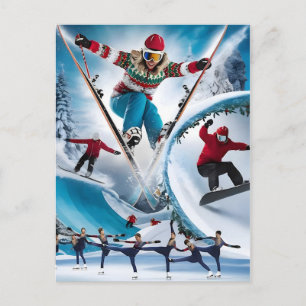 Cartes Pour Fêtes Annuelles Fêtes des Jeux Olympiques d'hiver, Joie des Fêtes