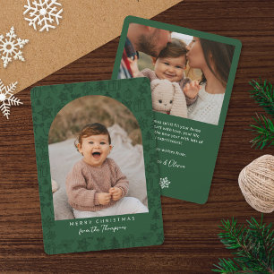 Cartes Pour Fêtes Annuelles Fêtes Vert foncé Scribbles Arch Joyeux Noël
