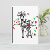 Cartes Pour Fêtes Annuelles Fêtes Zèbre, rouge, vert lumières scintillantes de (Debout devant)