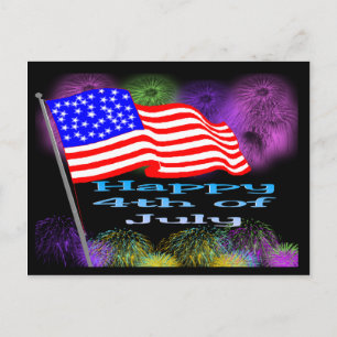 Cartes Pour Fêtes Annuelles Feu d'affichage 4 juillet