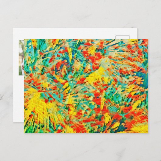 Cartes Pour Fêtes Annuelles Feu d'artifice Arc-en-ciel Fête Art Abstrait (Devant / Derrière)