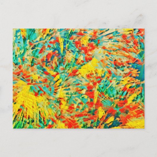 Cartes Pour Fêtes Annuelles Feu d'artifice Arc-en-ciel Fête Art Abstrait (Devant)