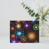 Cartes Pour Fêtes Annuelles Feu d'artifice coloré Nouvel An (Debout devant)