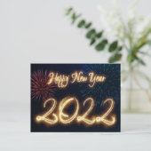 Cartes Pour Fêtes Annuelles Feu d'artifice du Joyeux Nouvel An 2022 (Debout devant)