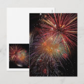 Cartes Pour Fêtes Annuelles Feu d'artifice du Nouvel An (Devant / Derrière)