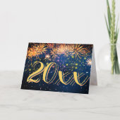 Cartes Pour Fêtes Annuelles Feu d'artifice du Nouvel An 2026 Joyeux Noël (Devant)