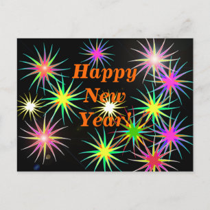 Cartes Pour Fêtes Annuelles Feu d'artifice du Nouvel An Flash sur Noir