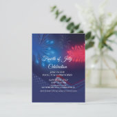 Cartes Pour Fêtes Annuelles Feu d'artifice moderne personnalisé quatrième juil (Debout devant)