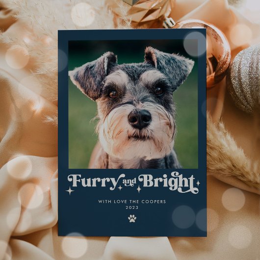 Cartes Pour Fêtes Annuelles Feu et Chien brillant Photo Drôle Noël