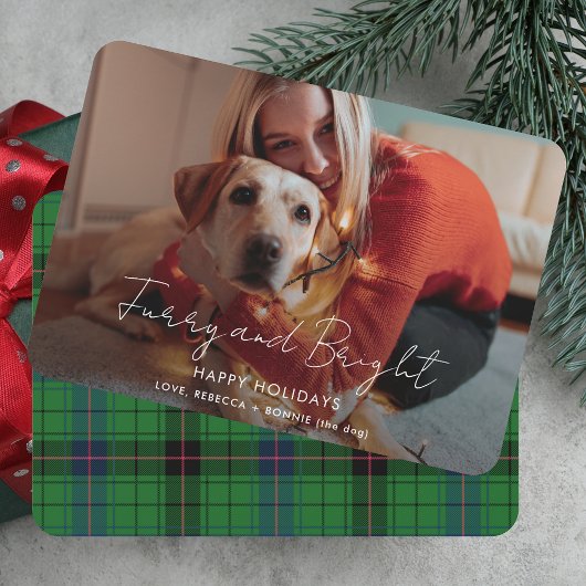 Cartes Pour Fêtes Annuelles Feu et lumière Photo Tartan Noël