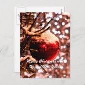 Cartes Pour Fêtes Annuelles Feu rouge de Noël (Devant / Derrière)