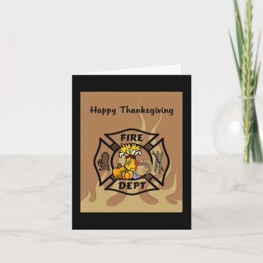 Cartes Pour Fêtes Annuelles Feu Thanksgiving (Devant)