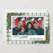 Cartes Pour Fêtes Annuelles Feuillage botanique des baies vitrées vertes (Devant)