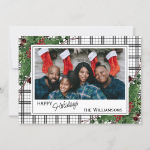 Cartes Pour Fêtes Annuelles Feuillage botanique des baies vitrées vertes