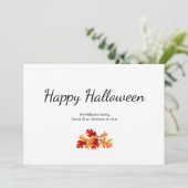 Cartes Pour Fêtes Annuelles Feuillage d'automne élégant Joyeux Halloween (Debout devant)