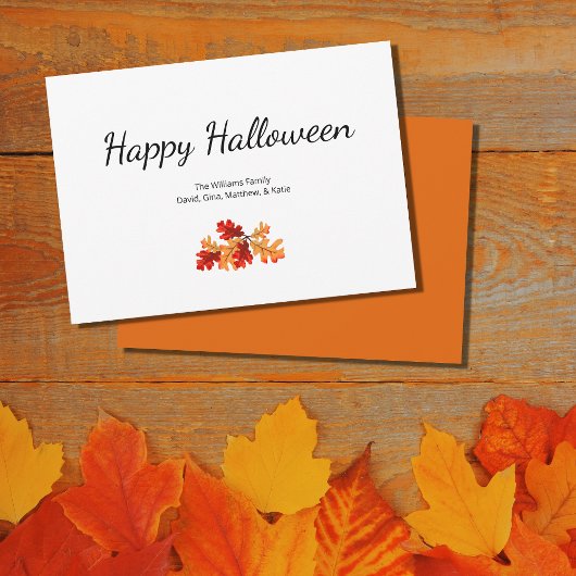 Cartes Pour Fêtes Annuelles Feuillage d'automne élégant Joyeux Halloween