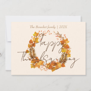 Cartes Pour Fêtes Annuelles feuillage de automne fleuri bon thanksgiving