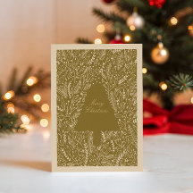 Feuillage de Noël en Or Antique