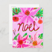 Cartes Pour Fêtes Annuelles Feuillage de Noël - Noel (Devant / Derrière)