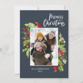 Cartes Pour Fêtes Annuelles feuillage de Noël photo traditionnelle rustique (Devant)