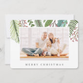 Cartes Pour Fêtes Annuelles Feuillage de verdure botanique Noël moderne (Devant)