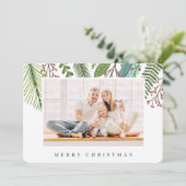 Cartes Pour Fêtes Annuelles Feuillage de verdure botanique Noël moderne (Debout devant)