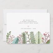 Cartes Pour Fêtes Annuelles Feuillage de verdure botanique Noël moderne (Dos)