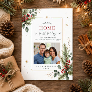 Cartes Pour Fêtes Annuelles Feuillage d'hiver Nouvelle maison pour les fêtes P