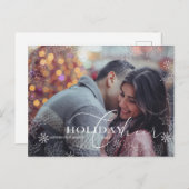 Cartes Pour Fêtes Annuelles feuillage d'hiver photo script élégant (Devant / Derrière)