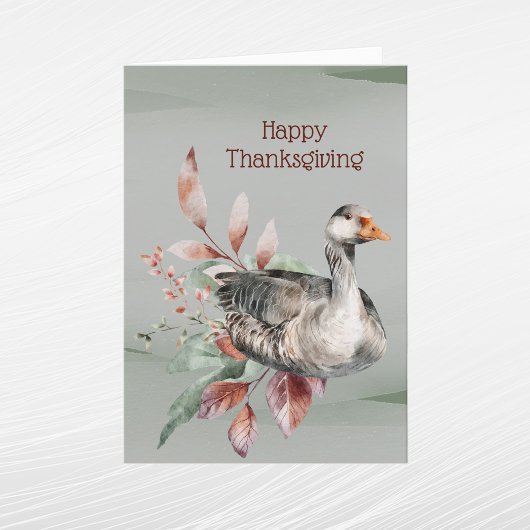 Cartes Pour Fêtes Annuelles Feuillage d'oie verte rustique automne Thanksgivin
