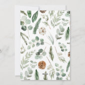 Cartes Pour Fêtes Annuelles Feuillage moderne couronne noël écriture béni (Dos)