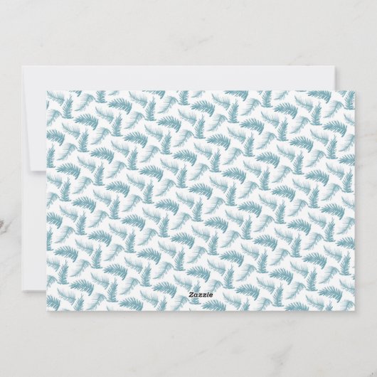 Cartes Pour Fêtes Annuelles Feuillage vert persistant hivernal aquarelle bleue (Dos)