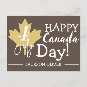 Cartes Pour Fêtes Annuelles Feuille d'érable du Canada, Joyeuse fête du Canada