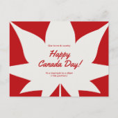 Cartes Pour Fêtes Annuelles Feuille d'érable moderne rouge gras et blanc (Devant)