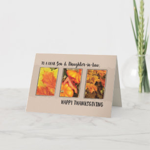 Cartes Pour Fêtes Annuelles Feuille du thanksgiving trois de fils et de