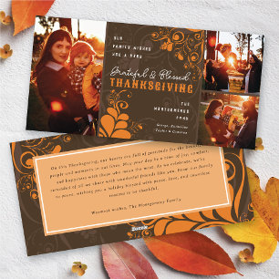 Cartes Pour Fêtes Annuelles Feuilles Art déco torrents Bon thanksgiving 3 Phot